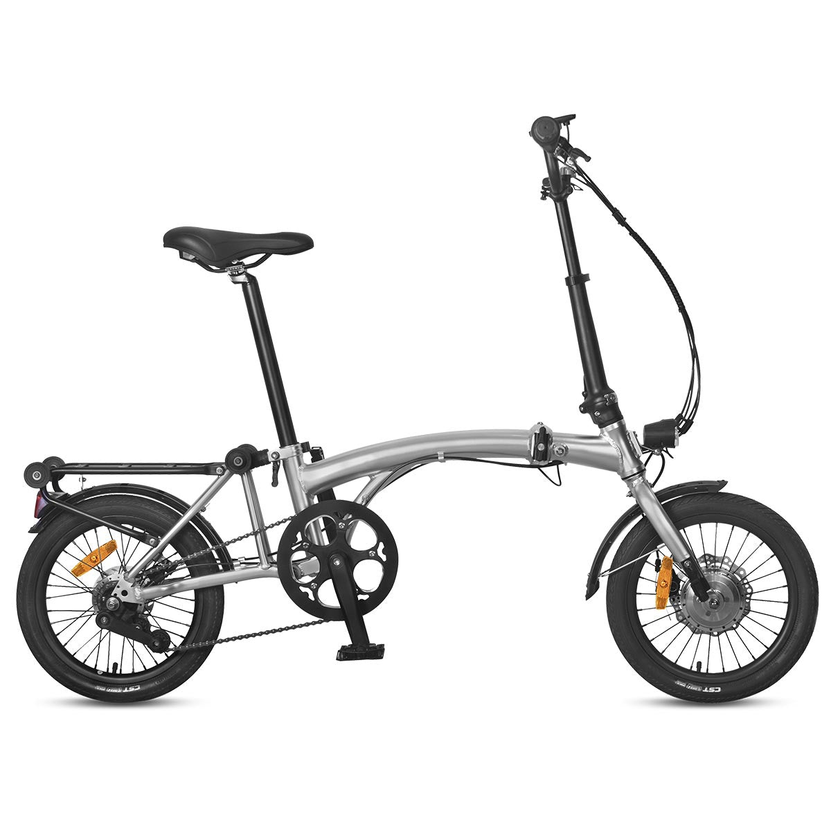 Power Shuttle Compact 7 Speed Folding Electric Bike - Silver