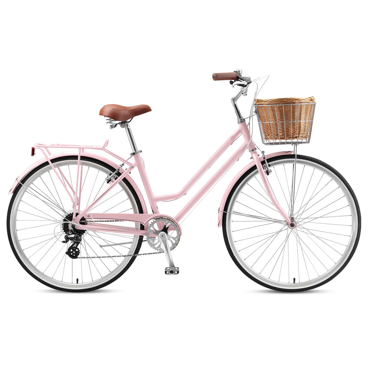 pink commuter bike